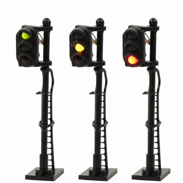 3PCS N Scale LED Traffic Lights Set