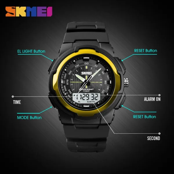 Men's Waterproof Sports Watch with Dual Time Display - Image 5