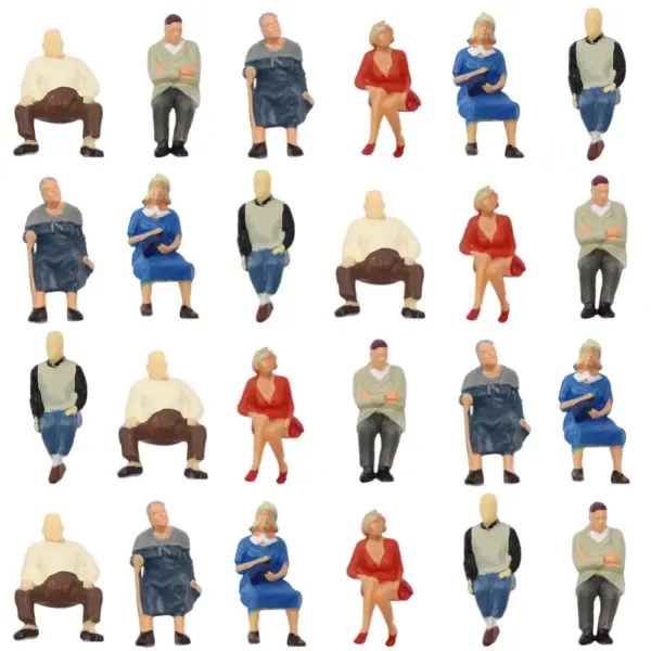 24pcs O Scale Painted Sitting Figures 1:43 - Image 3