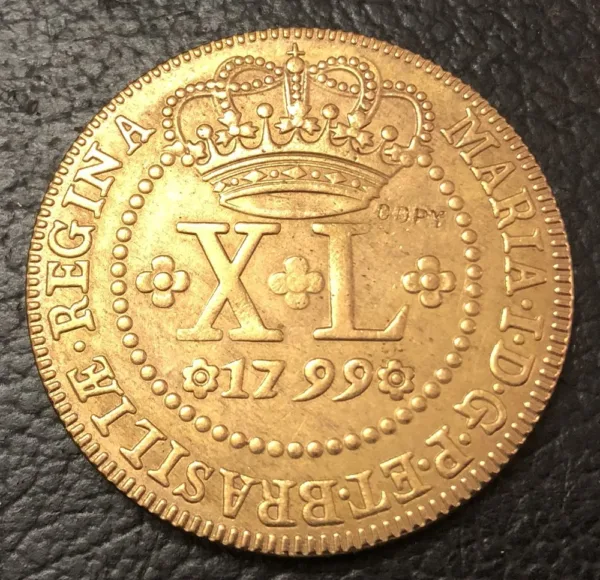 Antique 1799 Brazil 40 Reis Copper Coin Replica