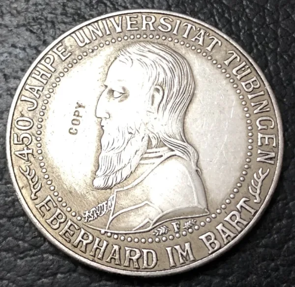 Tübingen University 5 Reichsmark Replica Coin