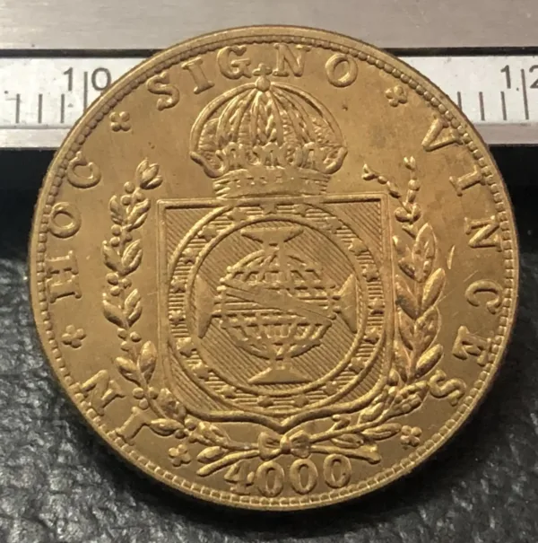 1824-R Brazil 4000 Reis Gold Replica Coin - Image 2
