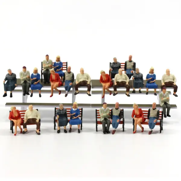 24pcs O Scale Painted Sitting Figures 1:43