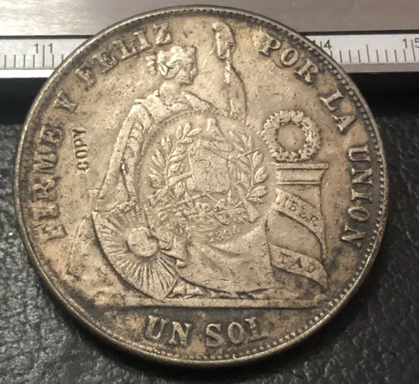 1874 Peru 1 Sol Replica Coin for Collectors