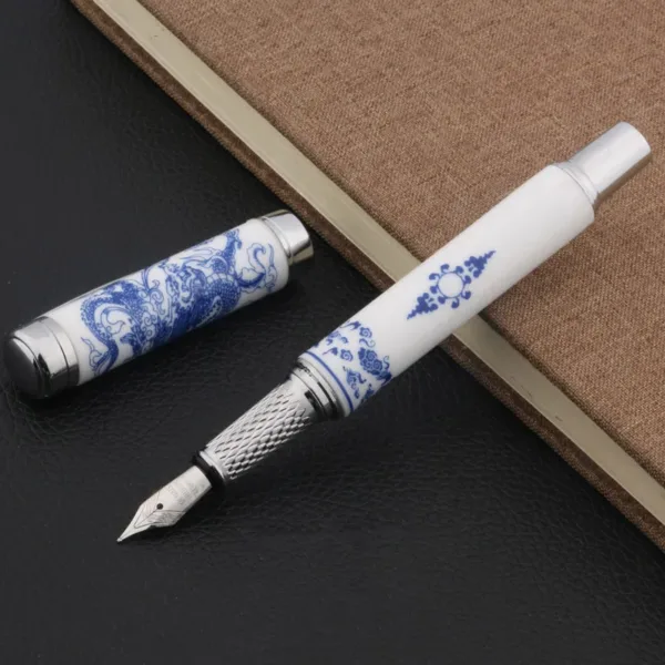 Luxury Blue and White Fountain Pen 0.7mm - Image 11