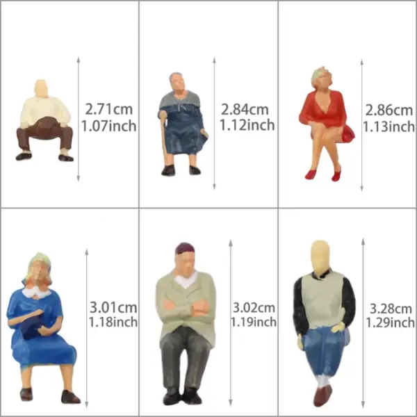 24pcs O Scale Painted Sitting Figures 1:43 - Image 2