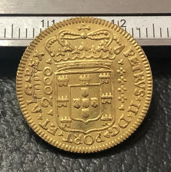 24K Gold Replica Coin 2000 Reis Pedro II