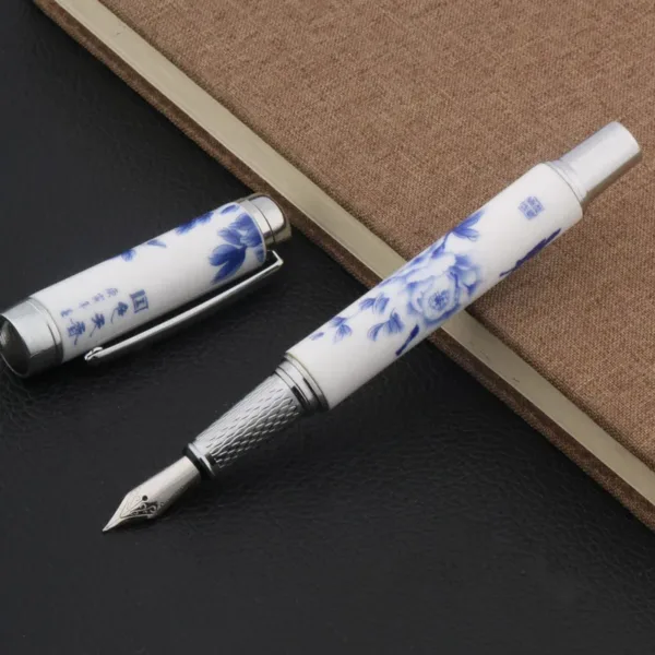 Luxury Blue and White Fountain Pen 0.7mm - Image 13