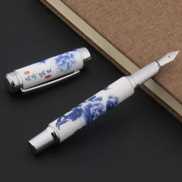 Luxury Blue and White Fountain Pen 0.7mm - Image 10