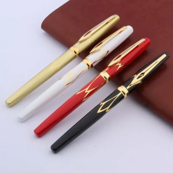 Classic Golden and Black Trim Fountain Pen - Image 2