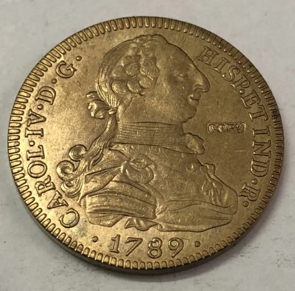 1789 Colombia Gold Copy Coin - 8 Escudos