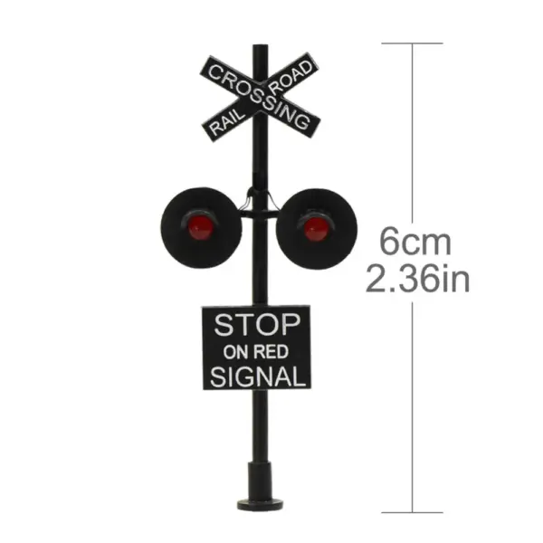 HO Scale 1:87 Railroad Crossing Signal Set - Image 4