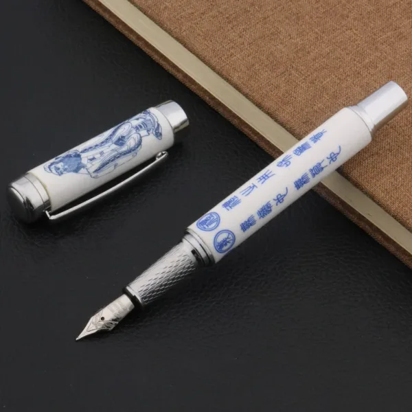 Luxury Blue and White Fountain Pen 0.7mm - Image 15