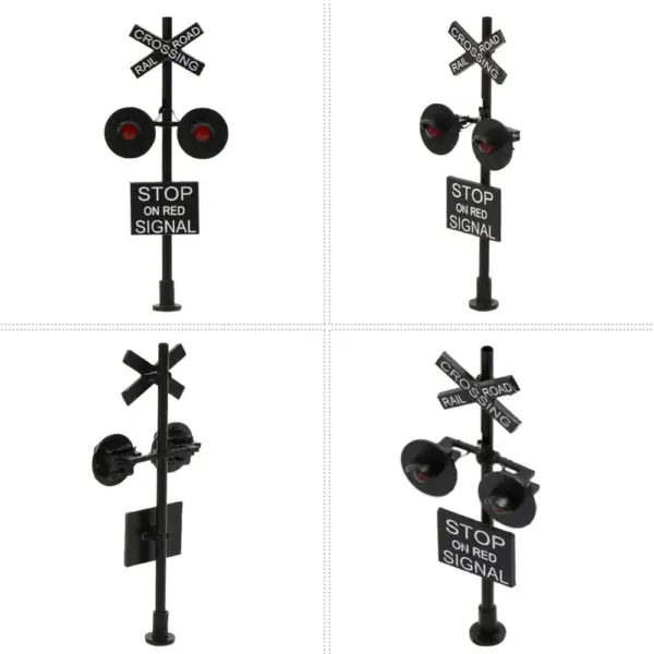 HO Scale 1:87 Railroad Crossing Signal Set - Image 3