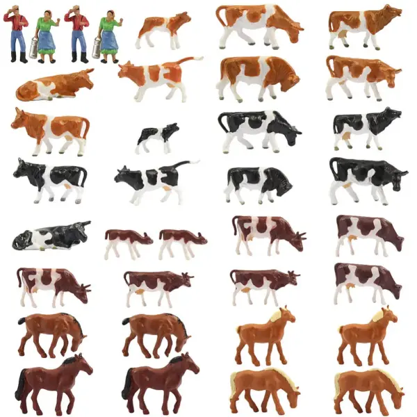 36pcs HO Scale Farm Animal Model Set - Image 2