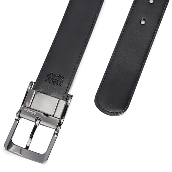 Men's Reversible Leather Belt with Rotating Buckle - Image 6