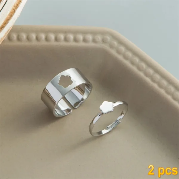 Trendy Butterfly Couple Rings Set for Lovers - Image 39