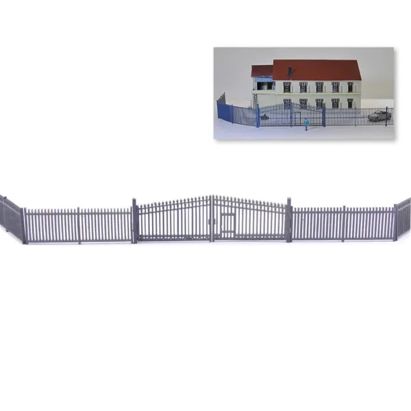 N Scale Model Fence with Door Set