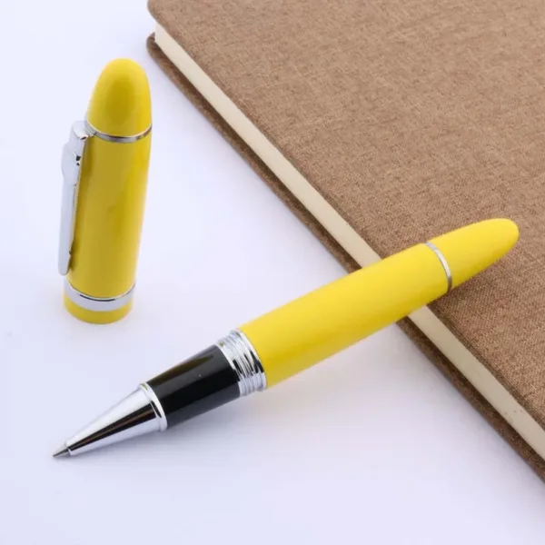 Elegant Yellow and Silver 0.5mm Rollerball Pen - Image 3