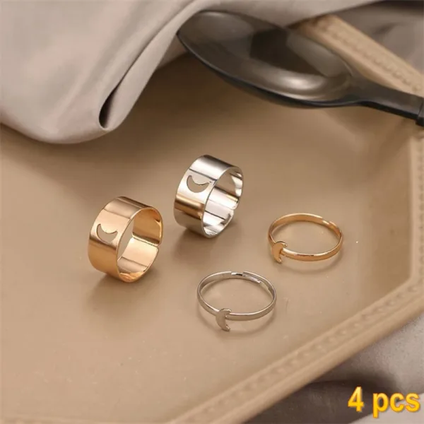 Trendy Butterfly Couple Rings Set for Lovers - Image 40