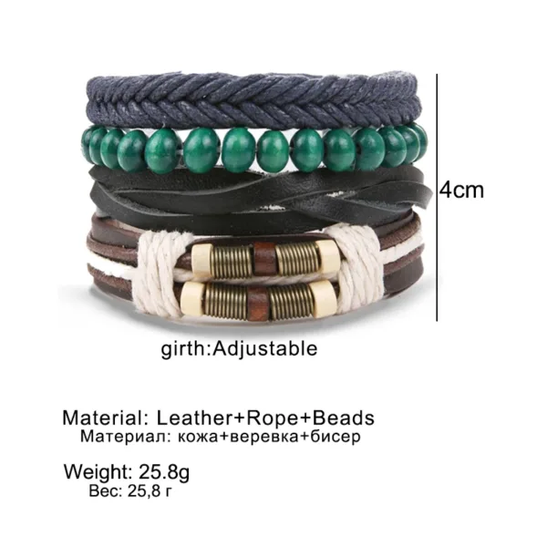 Fashion Multilayer Leather Bracelets Set - Image 4