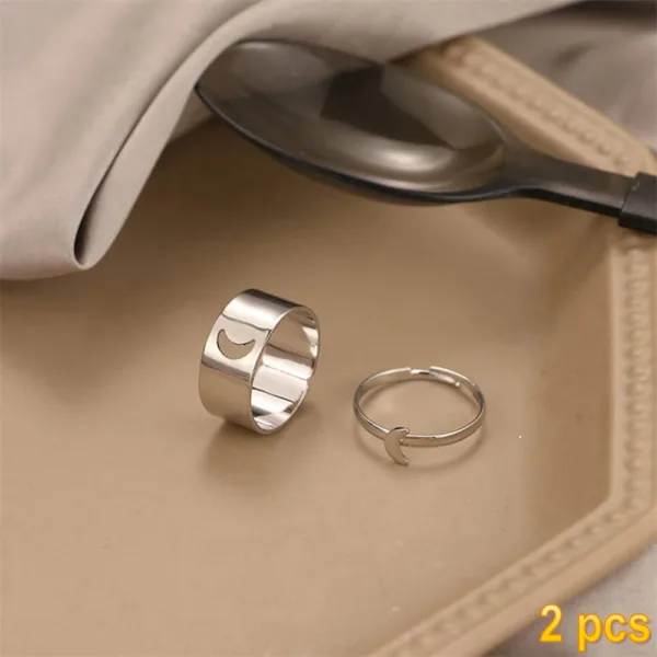 Trendy Butterfly Couple Rings Set for Lovers - Image 21