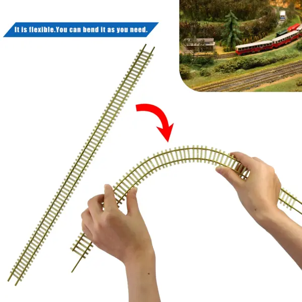 5pcs HO Scale Flexible Railway Tracks Set - Image 6