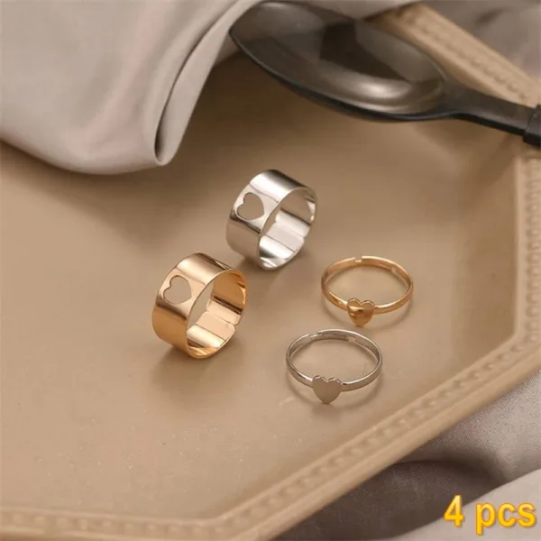 Trendy Butterfly Couple Rings Set for Lovers - Image 37