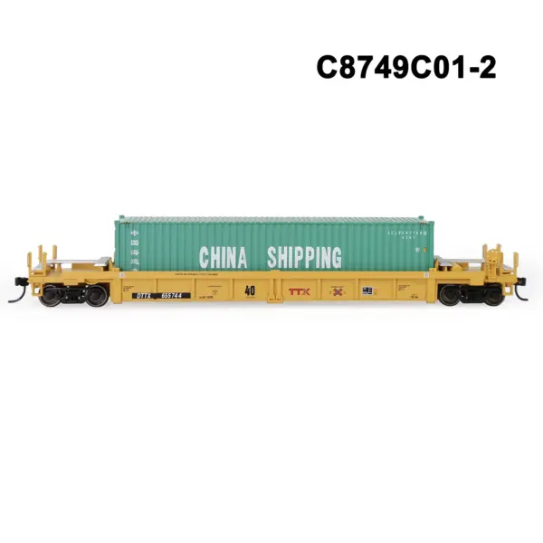 HO Scale 1:87 Well Car with Container Set - Image 14