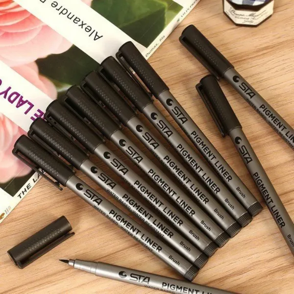 Waterproof Fine Brush Pen Set - 8 Sizes - Image 6