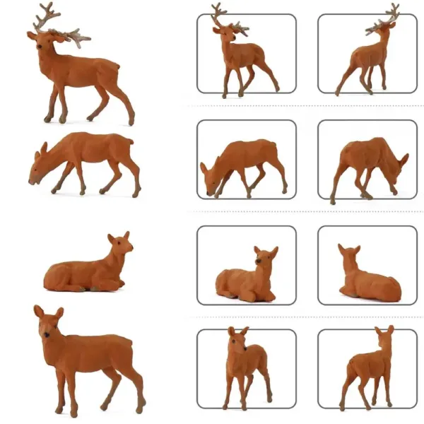 12pcs HO Scale Deer PVC Model Set - Image 4