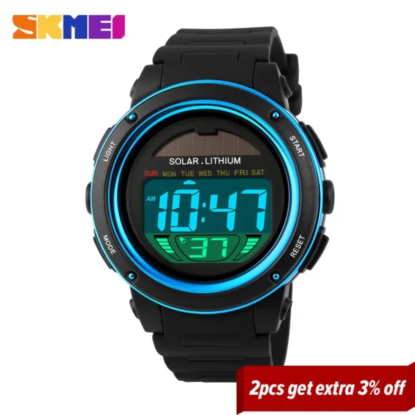 Solar Powered Men's Sport Digital Watch - Image 2