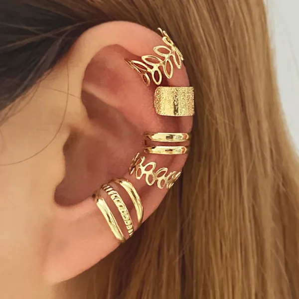 Vintage Gold Snake Clip Earrings for Women - Image 11