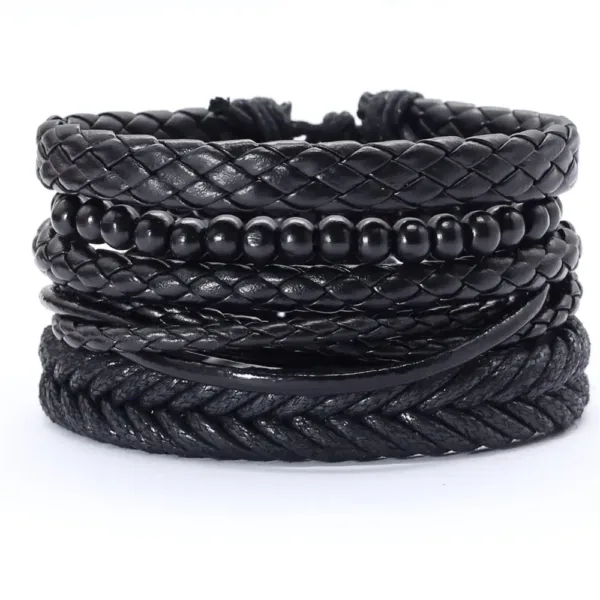 5 Pcs Leather Wrap Bracelets Set for All - Image 14