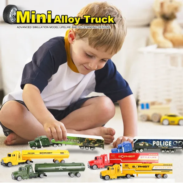 Diecast Container Truck Model Toy for Kids - Image 2