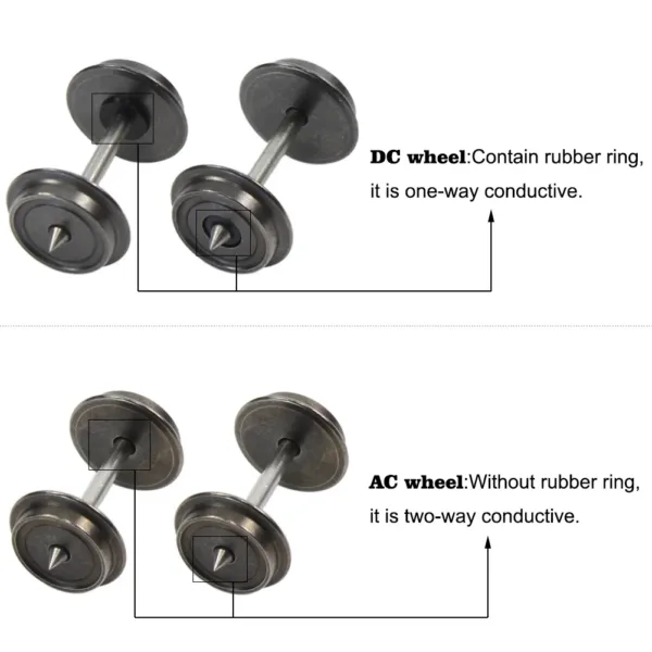 24 Metal DC Wheels for HO Scale Trains - Image 4