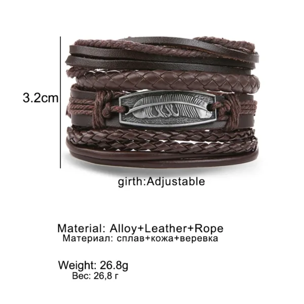 Fashion Multilayer Leather Bracelets Set - Image 6