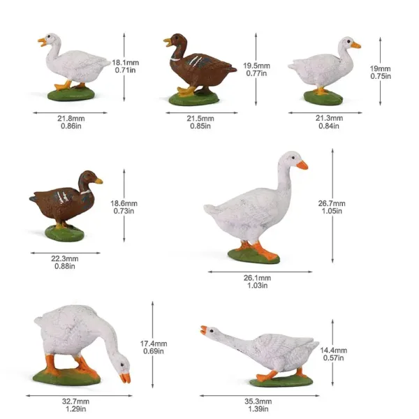 14 or 28pcs O Scale PVC Model Fowl Set - Image 6