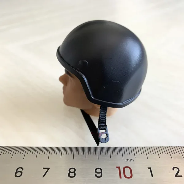 1/6 Scale Black SWAT Bulletproof Helmet Model - Image 3