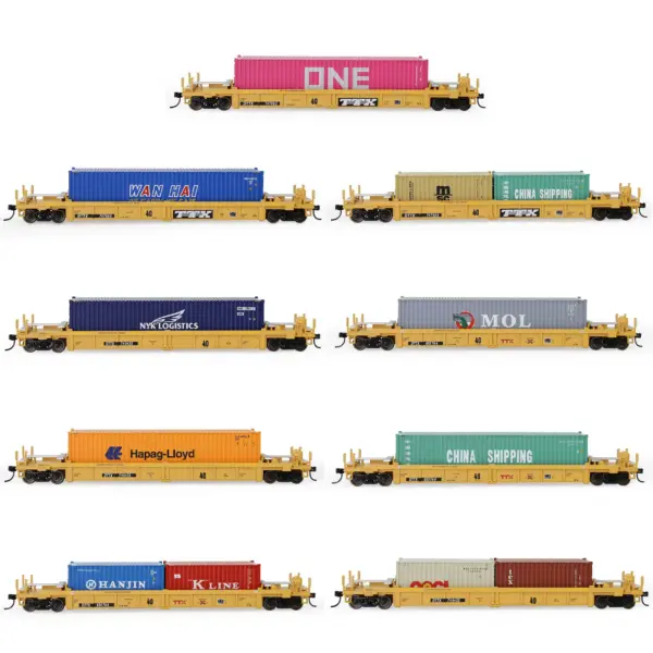 HO Scale 1:87 Well Car with Container Set