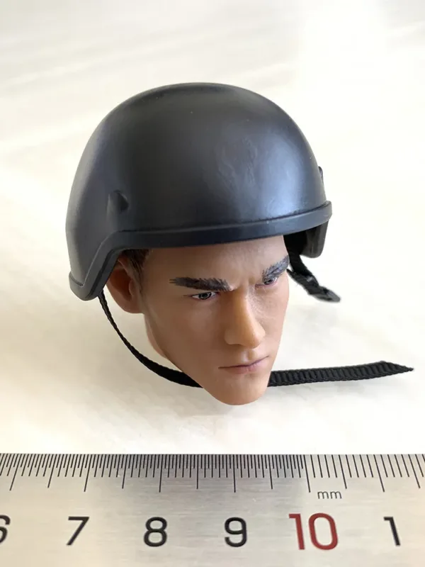 1/6 Scale Black SWAT Bulletproof Helmet Model - Image 4