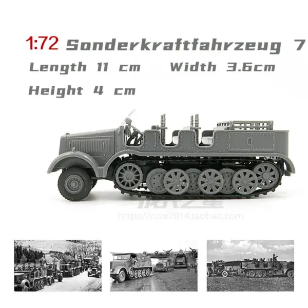 1/72 Scale WWII German Sd.Kfz. 7 Model Kit - Image 2