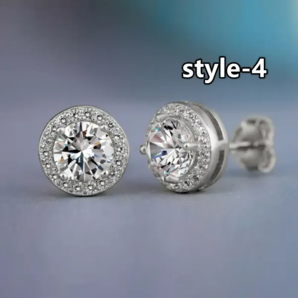 Geometric Cubic Zirconia Stud Earrings for Women - Image 5