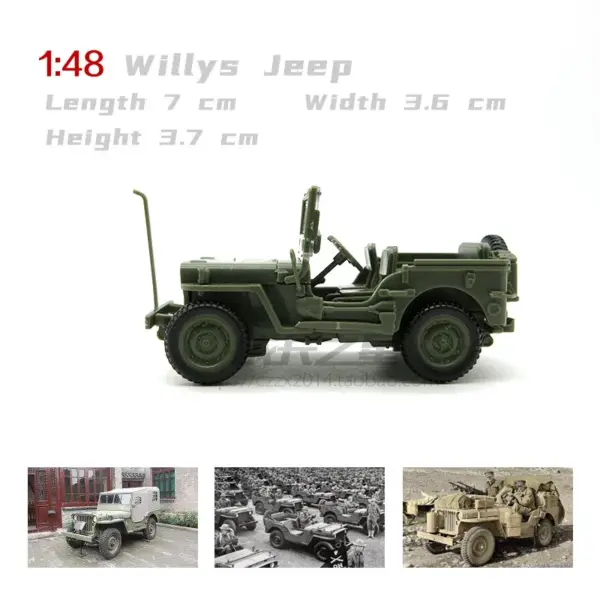 1/48 Willys Jeep Model SUV for Assembly - Image 2