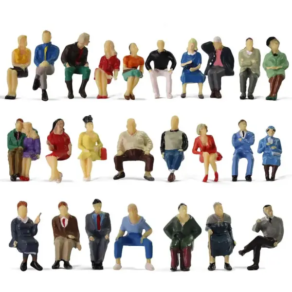 25pcs O Scale Painted Sitting Figures Set