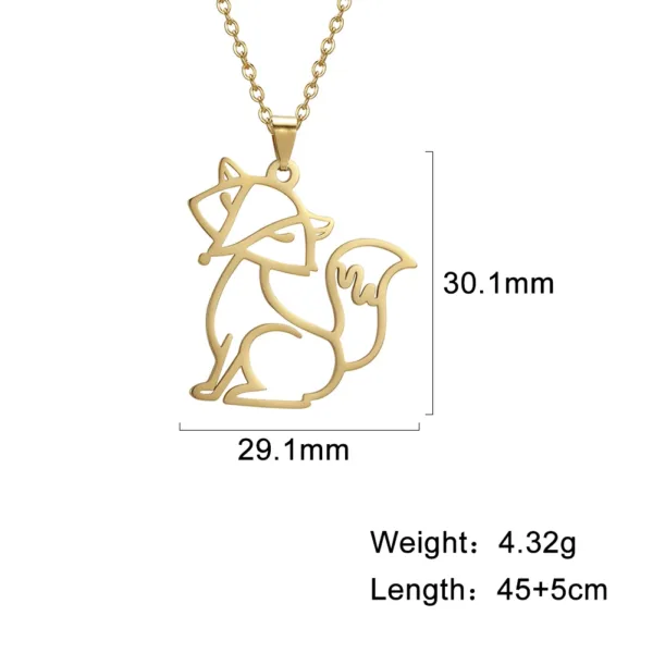 Unicorn Fox Crane Pendant Necklace for Women - Image 11