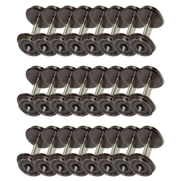 24 Metal DC Wheels for HO Scale Trains