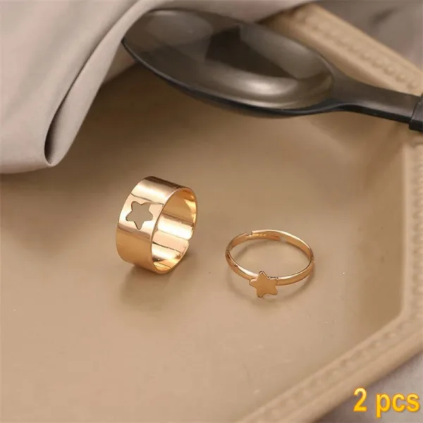 Trendy Butterfly Couple Rings Set for Lovers - Image 10