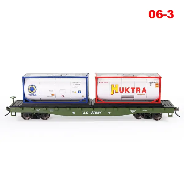 HO Scale 1:87 Flat Car with Shipping Containers - Image 15