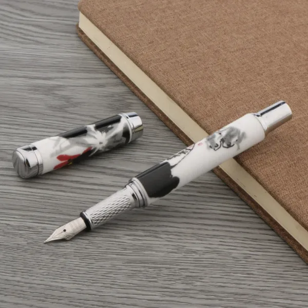 Elegant Porcelain Fountain Pen with Medium Nib